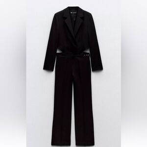 ZARA CUT OUT JUMPSUIT BLAZER WITH BELT